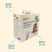 ORTOTO Set ''World of Sensory Soft Bricks LARGE'' (32 pcs.)